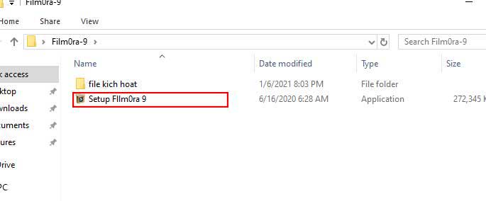 Chạy file Setup Filmora 9