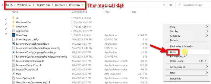 Dán (Paste) hai file vừa copy
