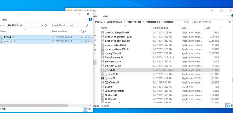 Dán file crack vào thư mục cài đặt phần mềm