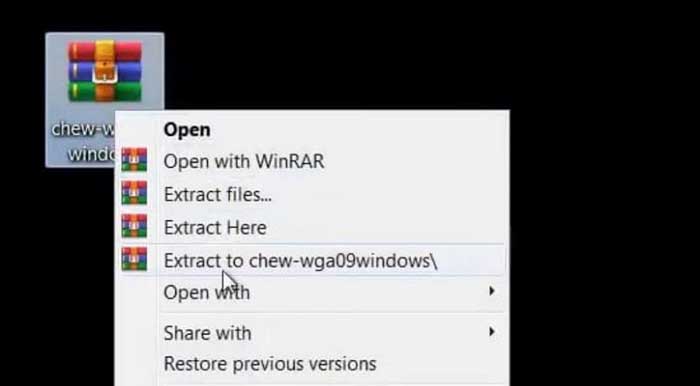 Giải nén file tải về