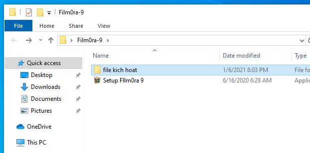 Mở thư mục File kích hoạt