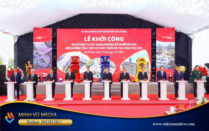 Mẫu backdrop lễ khởi công số 5